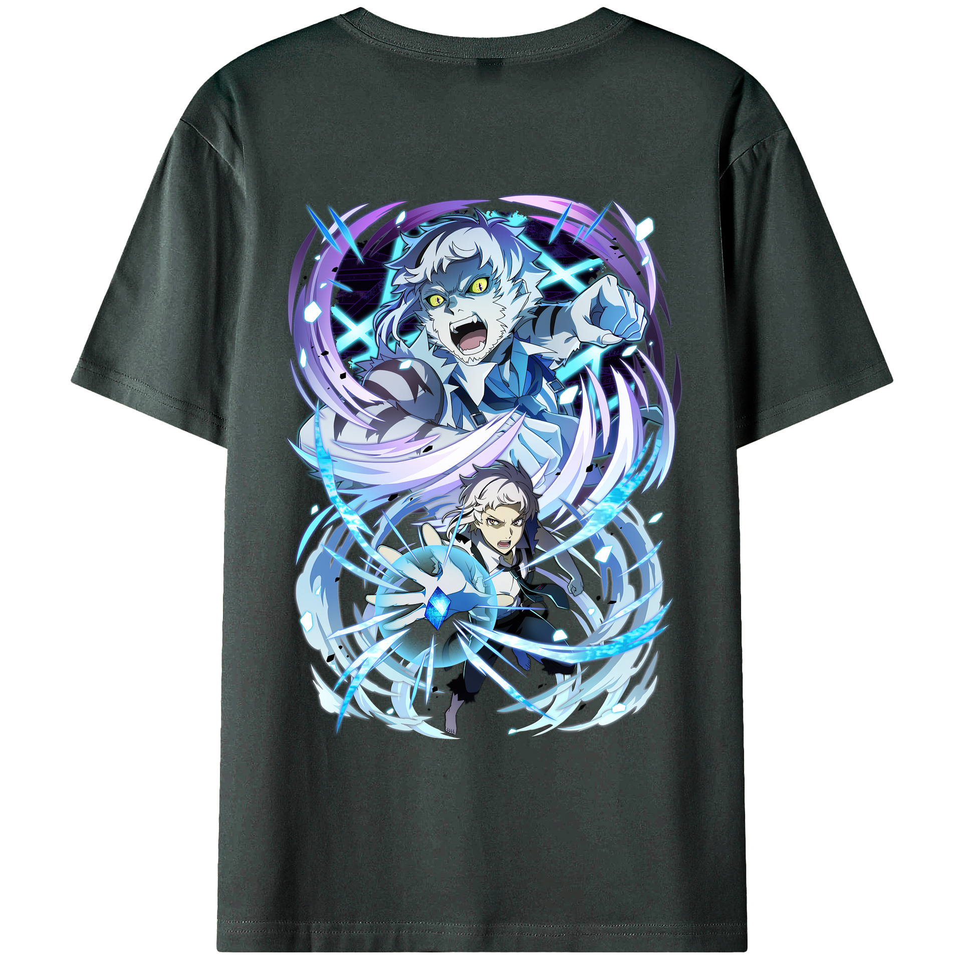 （画像用） 文豪ストレイドッグス Bungo Stray Dogs 綿100％ メンズ半袖Tシャツ（バックプリント） 通気性